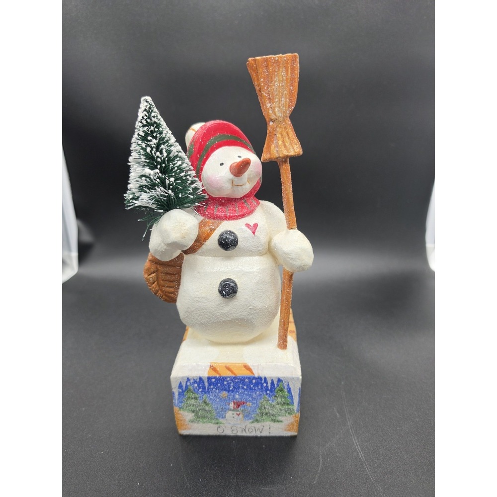 Vintage‎ 2000 House Of Hatten O' Snow! Snowman Figurine Musicbox